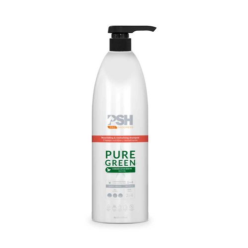 PSH Pro Pure Green Shampoo 1L - szampon dla psów i kotów ułatwiający usuwanie podszerstka, koncentrat 1:4