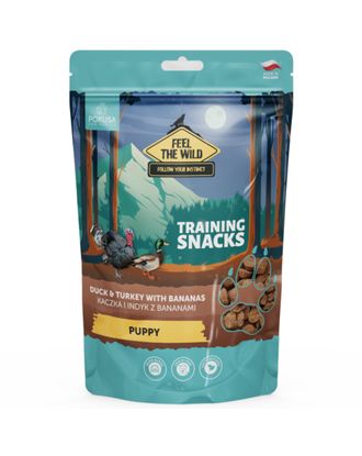 Pokusa Training Snacks Puppy 200g - naturalne przysmaki dla szczeniąt i młodych psów, kaczka i indyk z bananami