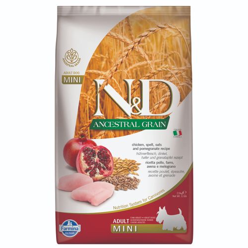 Farmina N&D Ancestral Grain Chicken & Pomegrante Adult Mini 2,5kg
