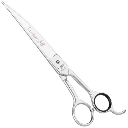 Geib Gator 88 Curved Scissors - solidne nożyczki groomerskie gięte, z szerokimi ostrzami i mikroszlifem