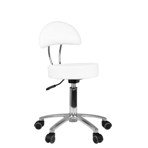 Gabbiano AM-309 - krzesło groomerskie z oparciem i regulacją wysokości, białe