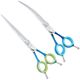 P&W Asian Style Set Scissors (Extra Curved & Straight) 7" - zestaw nożyczek do strzyżenia w stylu azjatyckim, nożyczki extra gięte + proste + etui