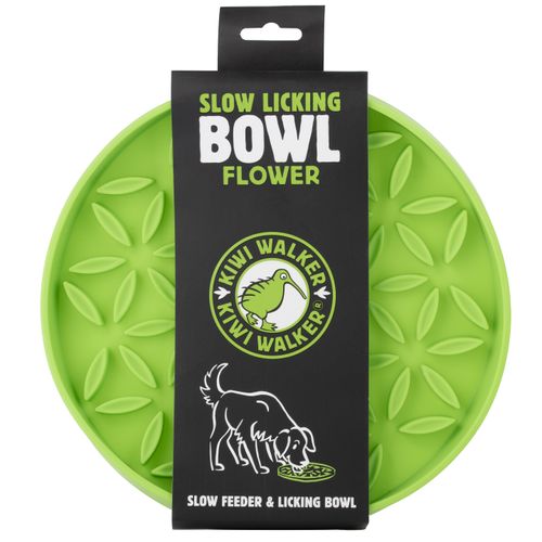 Kiwi Walker Slow Licking Bowl Flower - mata do lizania dla psa, okrągła z wypustkami w kształcie kwiatków