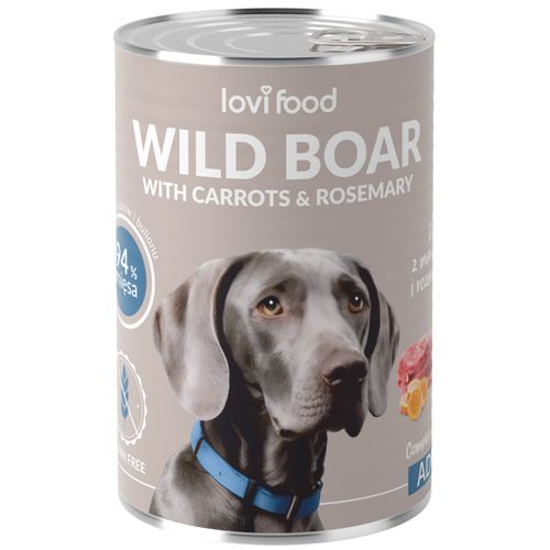 Lovi Food Wild Boar with Carrots 400g - mokra karma dla psa, z dzikiem, marchewką i rozmarynem