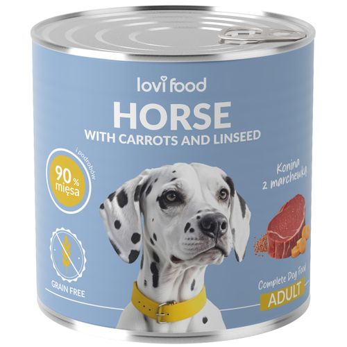 Lovi Food Horse with Carrots and Linseed 800g - mokra karma dla psa, z koniną, marchewką i siemieniem lnianym