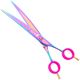 P&W Poodle Rainbow Curved Scissors - profesjonalne nożyczki groomerskie, gięte