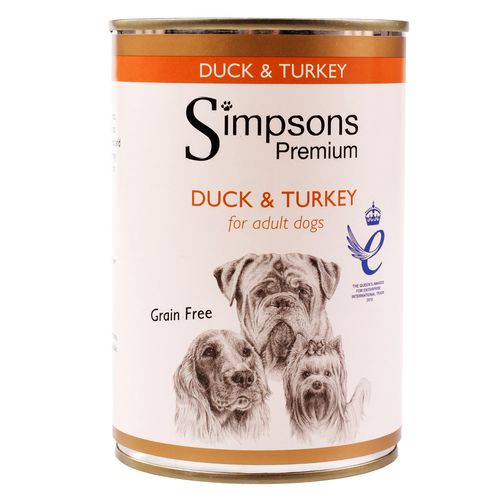Simpsons Premium Duck & Turkey Casserole - mokra karma dla psa, kaczka, indyk i warzywa, bez zbóż