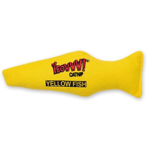 Yeowww! Yellow Fish Cat Toy 17cm - zabawka dla kota z organiczną kocimiętką, żółta rybka 