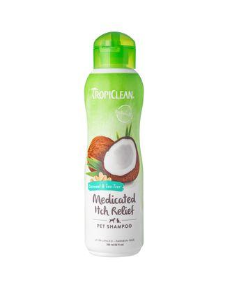 Tropiclean Oatmeal & Tea Tree Medicated Itch Relief Shampoo - kojący skórę i łagodzący podrażnienia szampon dla psa