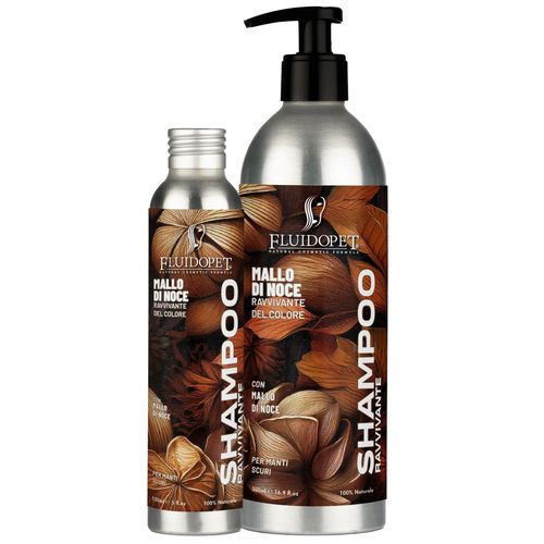 FluidoPet Mallo Di Noce Natural Shampoo - profesjonalny szampon pogłębiający kolor czarny i ciemny, koncentrat 1:20
