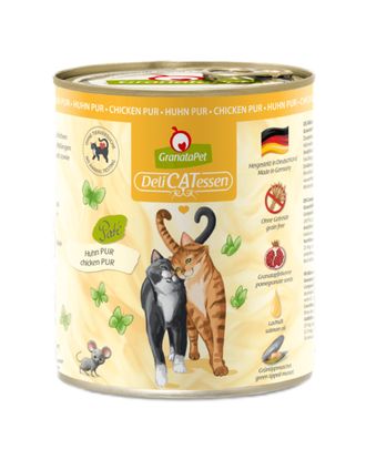 GranataPet DeliCatessen Chicken Pur - bezzbożowa mokra karma dla kota, kurczak - 800g