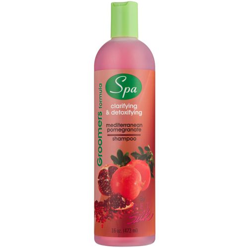 Pet Silk Spa Formula Mediterranean Pomegranate Shampoo 473ml - odżywczy, głęboko oczyszczający szampon do sierści, o zapachu owocu granatu, koncentrat 1:16