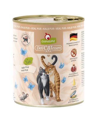 GranataPet DeliCatessen Veal Pur - bezzbożowa mokra karma dla kota, cielęcina - 800g