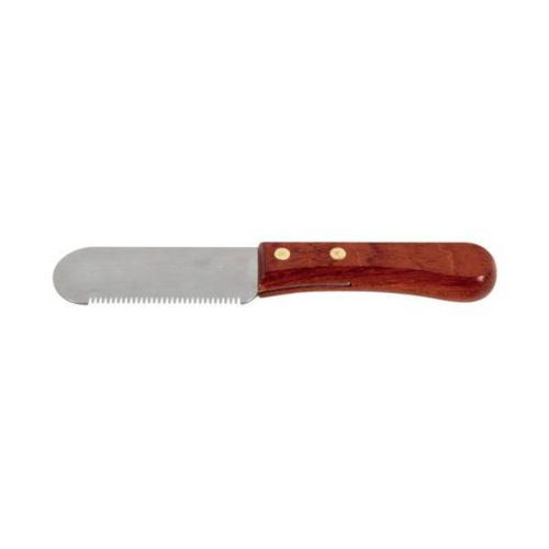 Chadog Stripping Knife Medium - profesjonalny, szeroki trymer z drewnianą rączką, średni rozstaw