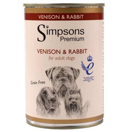 Simpsons Premium Venison & Rabbit Casserole - bezzbożowa karma dla dorosłych psów, z dziczyzną, królikiem i warzywami