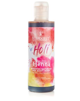 FluidoPet Henna Natural Shampoo - profesjonalny szampon podbijający czerwony, rudy, mahoniowy, złoty, brązowy kolor sierści, koncentrat 1:10 - 200ml