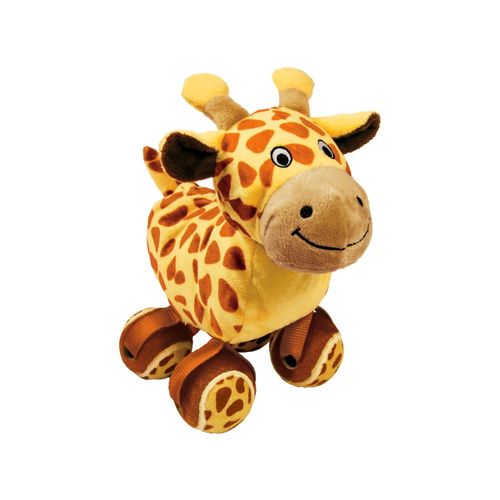 KONG TenniShoes Giraffe S - pluszowa zabawka dla psa z piłkami, żyrafa z piszczałkami