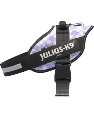 Julius-K9 IDC Powerharness Cartoon - szelki dla psa, z odblaskami, w kwiatki