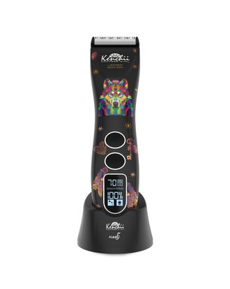 Kenchii Flash 5 Wolf Cordless Clipper - bezprzewodowa maszynka do strzyżenia psa i kota, 5 biegowa z regulowanym ostrzem