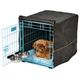 MidWest iCrate Fashion Blue S Kit - zestaw klatka dla psa z legowiskiem, pokrowcem i 2 miskami, niebieska, rozmiar S 61x46x48cm