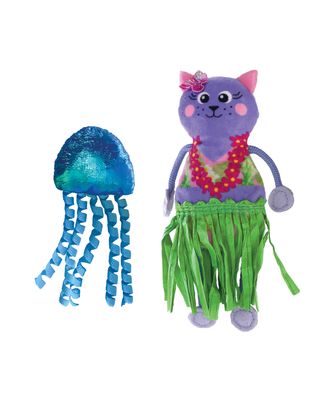 KONG Tropics Hula - szeleszcząca kocia zabawka z kocimiętką, 2w1 kot i meduza