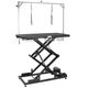 Blovi Upper Pro Black - stół z podnośnikiem i gniazdkiem elektrycznym oraz półką na akcesoria, czarny, blat 125x65cm