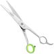 Geib Crocodile Curved Scissors - profesjonalne nożyczki groomerskie gięte z cienkimi ostrzami i mikroszlifem, stal japońska