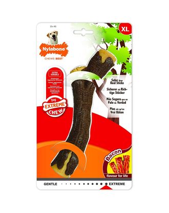 Nylabone Extreme Wooden Stick - aport dla psa,  bezpieczny patyk o zapachu bekonu