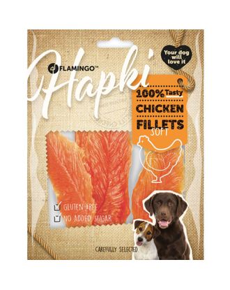 Flamingo Hapki Chick'N Soft Fillet 170gr -  miękkie przysmaki dla psa, suszone filety z kurczaka
