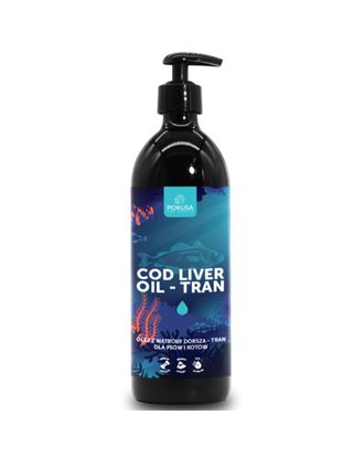 Pokusa Cod Liver Oil - tran dla psa i kota, olej z wątroby dorsza - 500ml