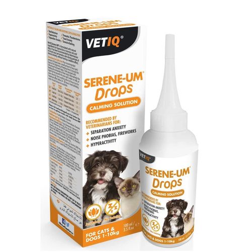 VetIQ Serene-Um Drops - krople uspokajające dla małego psa, kota (1-10kg)
