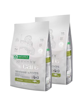 Nature's Protection Superior Care White Dogs Junior White Fish - karma dla białych szczeniąt małych ras z rybą