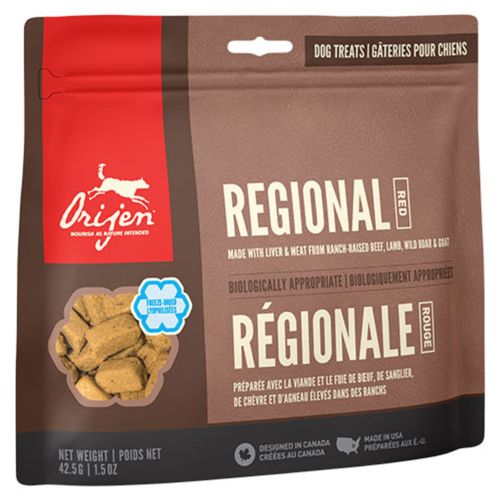 Orijen Regional Red Treats 42.5g - bezzbożowe przysmaki dla psa, wołowina, jagnięcina, dzik, koza