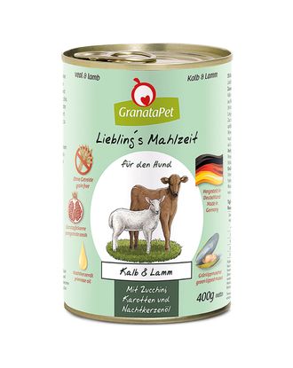 GranataPet Veal & Lamb - bezzbożowa mokra karma dla psa, cielęcina i jagnięcina - 400g