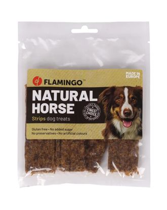 Flamingo Natural Horse 100g - naturalne przysmaki dla psa, paski z koniny