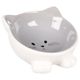 Flamingo Puzi Grey Bowl 125ml - miska ceramiczna dla kota, na podwyższeniu, szary kotek