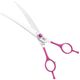 Jargem Fuchsia Curved Scissors - nożyczki groomerskie gięte z ozdobną śrubą, fuksja
