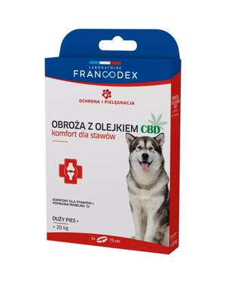 Francodex Obroża z olejkiem konopnym 75cm - łagodzi ból stawów i poprawia mobilność psa