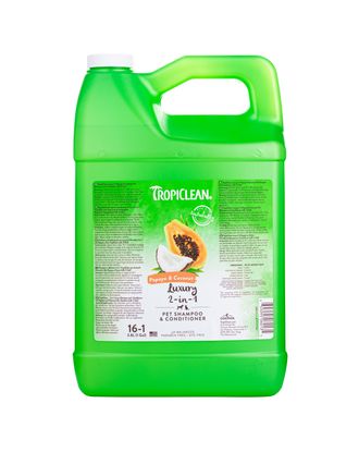 Tropiclean Papaya & Coconut 2w1 - owocowy szampon i odżywka w jednym dla psa i kota - 3,8L
