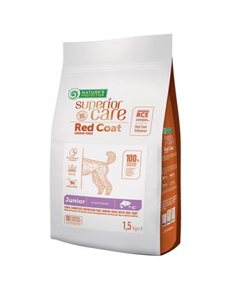 Nature’s Protection Superior Care Red Coat Junior Small Breeds Salmon - karma dla rudych szczeniąt, małych ras, z łosiem i krylem 