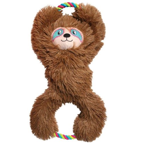 KONG Tuggz Sloth XL - zabawka dla psa do przeciągania, leniwiec ze sznurami