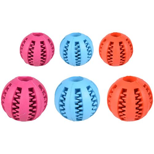 Flamingo Rubber Dental Ball 5cm - piłka z otworem na smakołyki i wypustkami dla psa