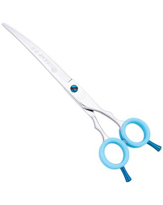 P&W Oceane Titanium Curved Scissors - profesjonalne nożyczki groomerskie, gięte
