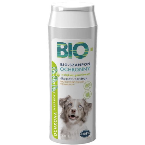 Pess Bio-Szampon Ochronny 200ml -  szampon dla psów, przeciw pchłom i kleszczom, z olejkiem geraniowym