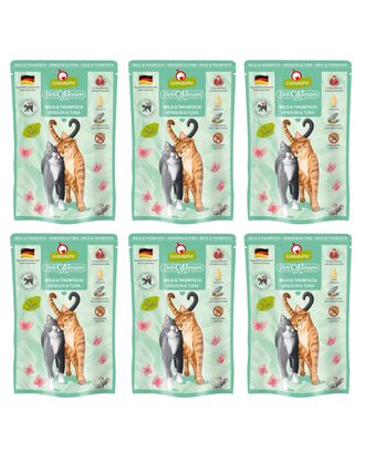 GranataPet DeliCatessen Venison & Tuna - bezzbożowa mokra karma z dziczyzną i tuńczykiem, saszetki dla kota - 6x 85g