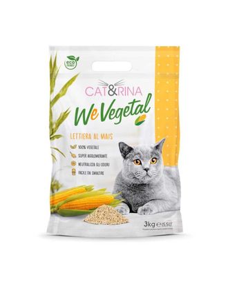 Cat&Rina WeVegetal Corn Litter - kukurydziany żwirek dla kota, zbrylający, biodegradowalny - 6x 5,5L (18kg)