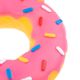 JK Animals Vinyl Donut 14cm - donut z piszczałką, gumowa zabawka dla psa