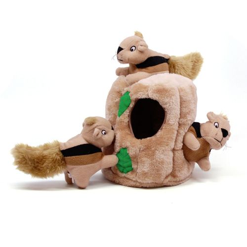 Outward Hound Hide A Squirrel Dog Toy Puzzle - pluszowa zabawka logiczna dla psa, wiewiórki w dziupli