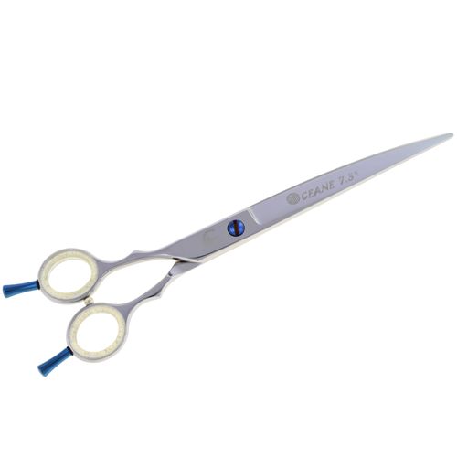 P&W Oceane Titanium Lefty Curved Scissors - profesjonalne nożyczki groomerskie dla osób leworęcznych, gięte