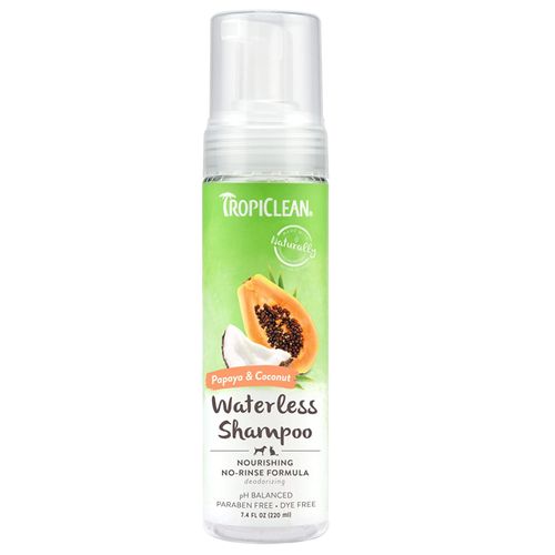 Tropiclean Papaya & Coconut Waterless Shampoo 220ml - oczyszczający suchy szampon w piance dla psa, kota